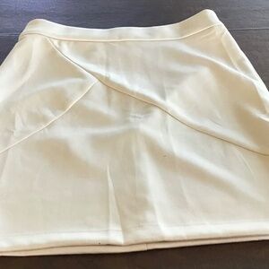 Simplee womens Large pale pink faux suede knee length skirt stretch zipper NEW